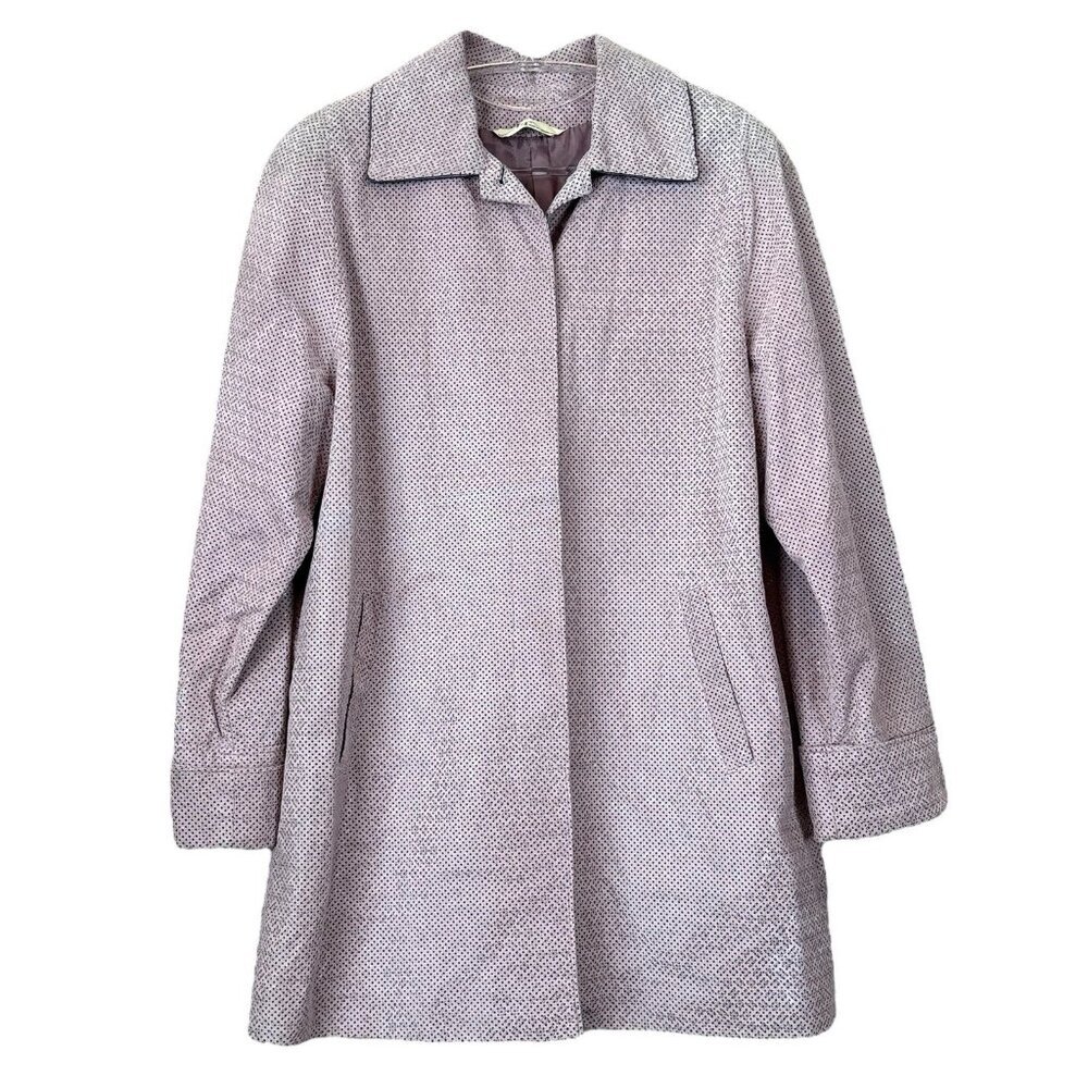 Sibylle Lyn Suede Leather Laser Cut Floral Jacket Pale Lavender Silver Size 8